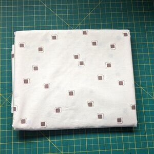 Cream Quilting Cotton with Retro 1960s Atomic Age Geometric Square Print